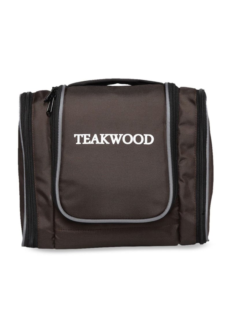TEAKWOOD Logo Detail Toiletry Bag Brown  - Image 1
