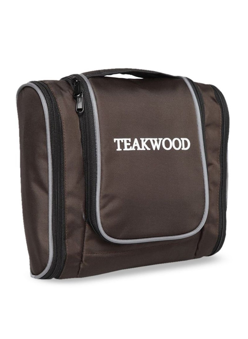 TEAKWOOD Logo Detail Toiletry Bag Brown  - Image 3