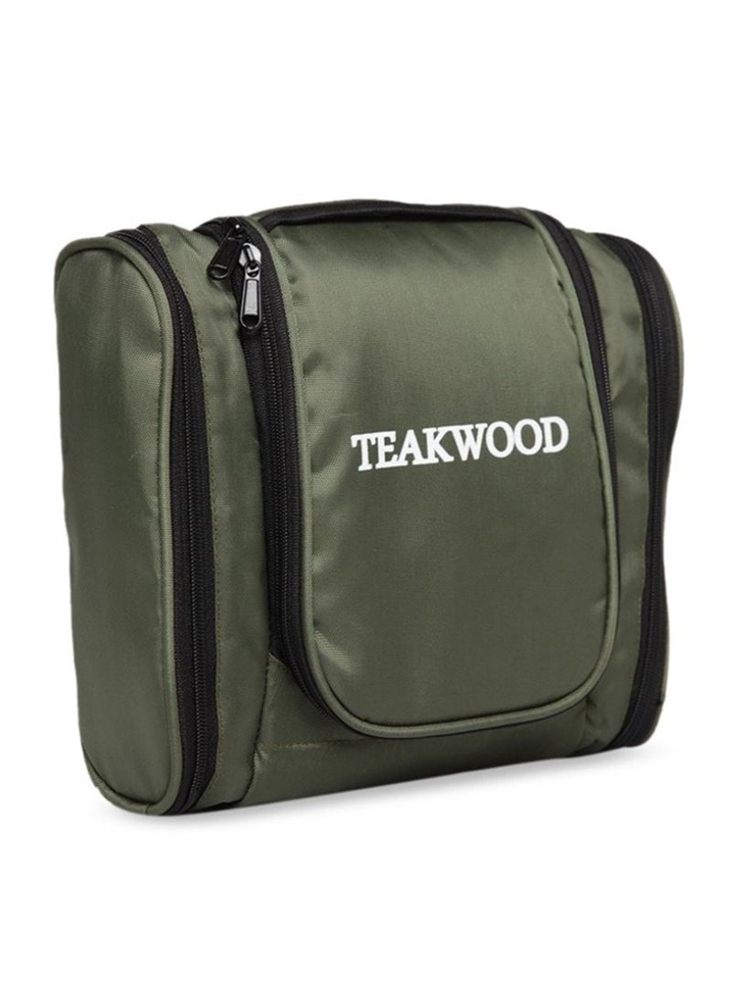 TEAKWOOD - Logo Detail Toiletry Bag Green - Image 1