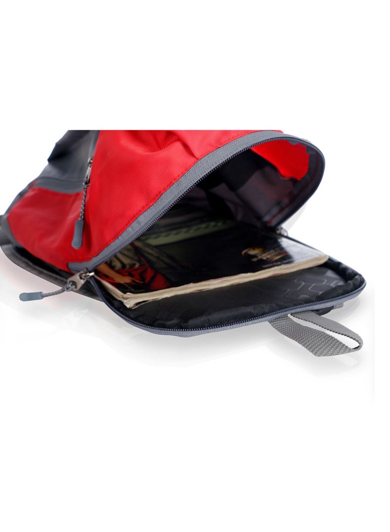 LIONBONE - Combo of Backpack, Pouch and Sipper Red/Grey - Image 1