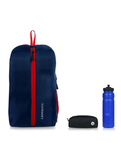 Combo of Backpack, Pouch and Sipper Navy