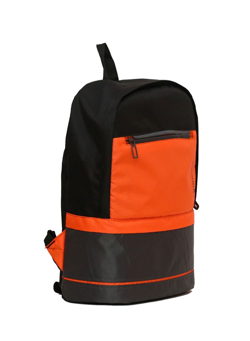 Combo of Polyester Backpack with zip closure compatible with 15' Laptop, Polyester Pouch and Plastic Sipper Orange/Grey/Black - v1647412540/N49326519A_3