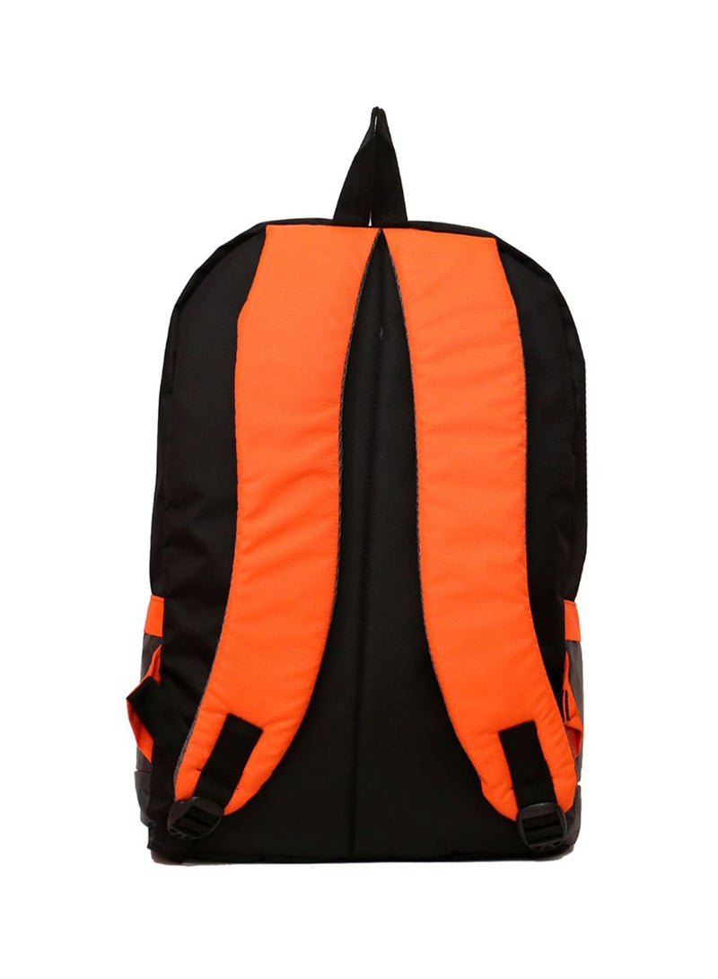 Combo of Polyester Backpack with zip closure compatible with 15' Laptop, Polyester Pouch and Plastic Sipper Orange/Grey/Black - v1647412542/N49326519A_5