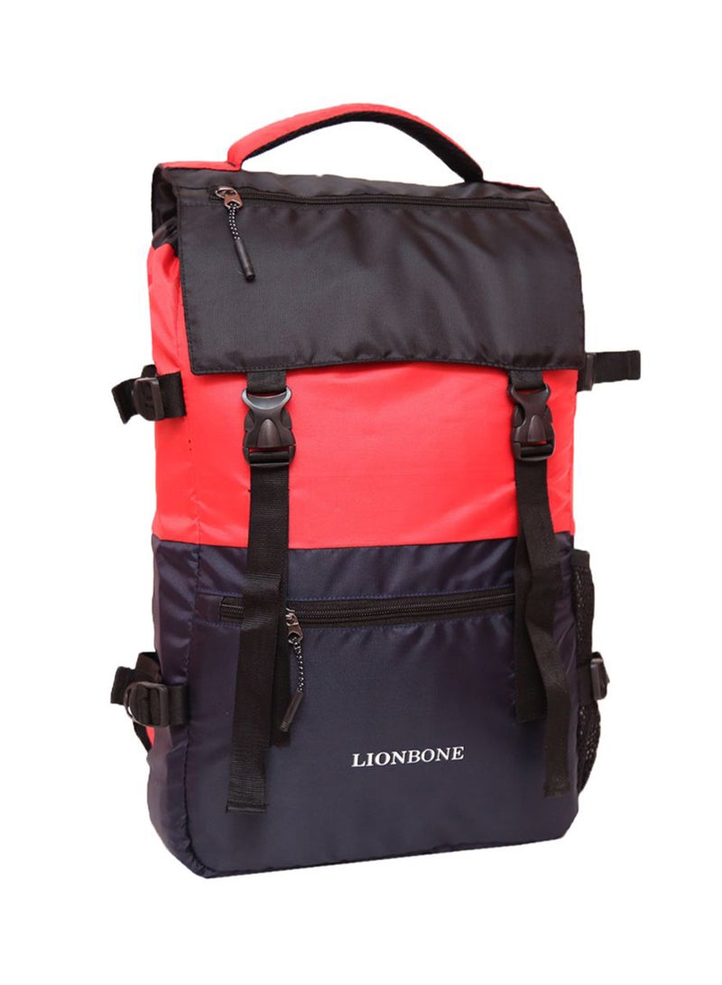 LIONBONE - Logo Printed Backpack Black/Red/Navy Blue - Image 1
