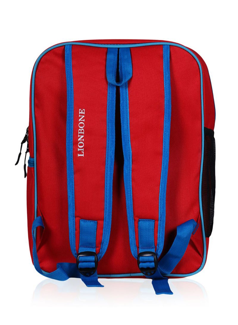 LIONBONE Combo of Animal Printed Polyester Kids Backpack with zip closure Ideal for 4-6 years age group, Plastic Sipper And Polyester Pouch Navy-Red  - Image 5