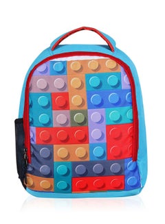 LIONBONE Combo of Printed Polyester Kids Backpack with zip closure Ideal for 4-6 years age group, Plastic Sipper And Polyester Pouch SkyBlue-Red  - Image 2