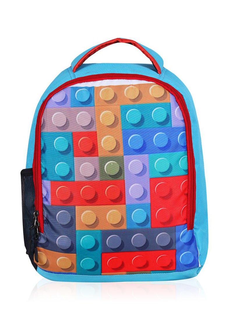 LIONBONE - Combo of Printed Polyester Kids Backpack with zip closure Ideal for 4-6 years age group, Plastic Sipper And Polyester Pouch SkyBlue-Red - Image 1
