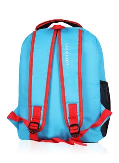 LIONBONE Combo of Printed Polyester Kids Backpack with zip closure Ideal for 4-6 years age group, Plastic Sipper And Polyester Pouch SkyBlue-Red  - Image 5