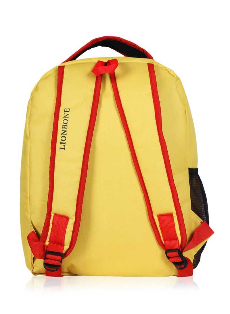 LIONBONE - Aeroplane printed Polyester Kids Backpack with zip closure Ideal for 4-6 years age group, Plastic Sipper And Polyester Pouch Yellow - Image 1