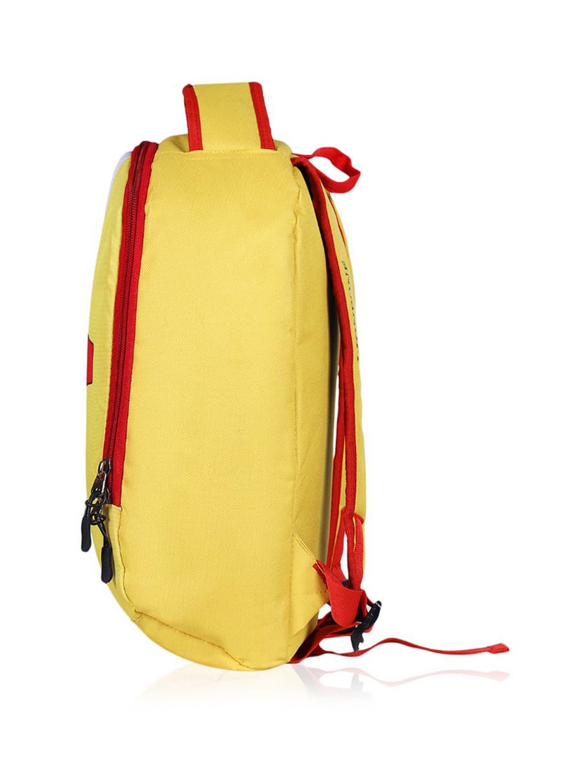LIONBONE - Aeroplane printed Polyester Kids Backpack with zip closure Ideal for 4-6 years age group, Plastic Sipper And Polyester Pouch Yellow - Image 1