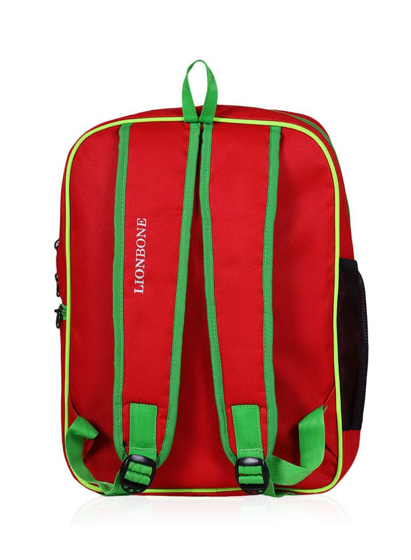 LIONBONE Apple Printed Polyester Kids Backpack with zip closure Ideal for 4-6 years age group, Plastic Sipper And Polyester Pouch SkyBlue-Red  - Image 5