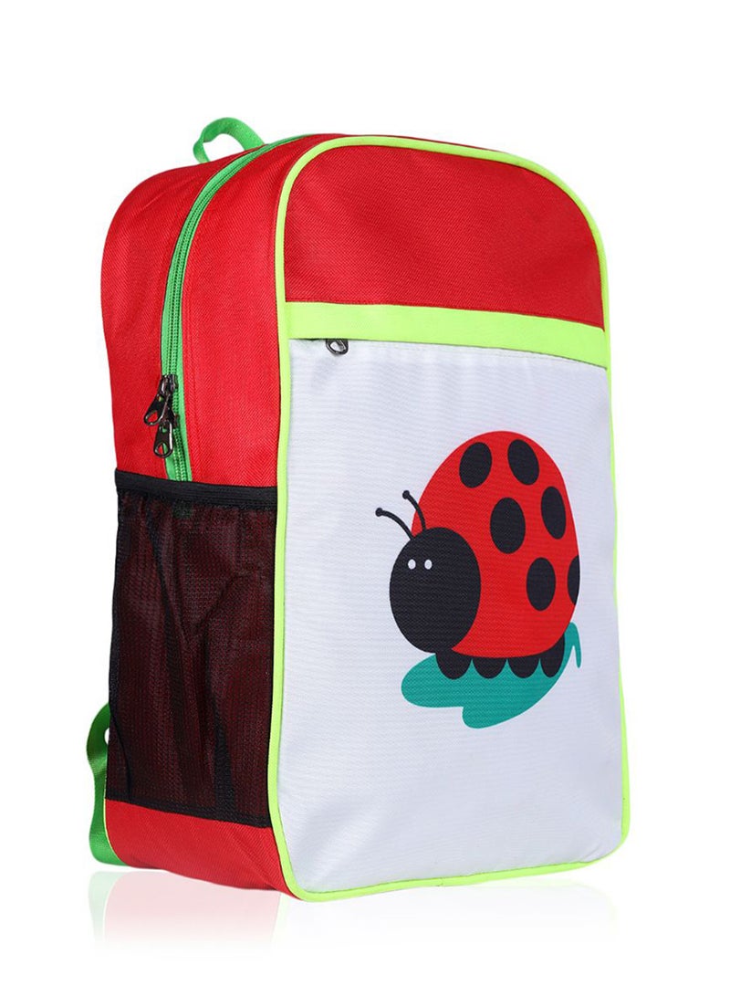 LIONBONE Ladybug Printed Polyester Kids Backpack with zip closure Ideal for 4-6 years age group, Plastic Sipper And Polyester Pouch Multicolour  - Image 4