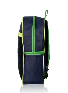 LIONBONE Football Printed Polyester Kids Backpack with zip closure Ideal for 4-6 years age group, Plastic Sipper And Polyester Pouch Navy Blue/Black/Green  - Image 4