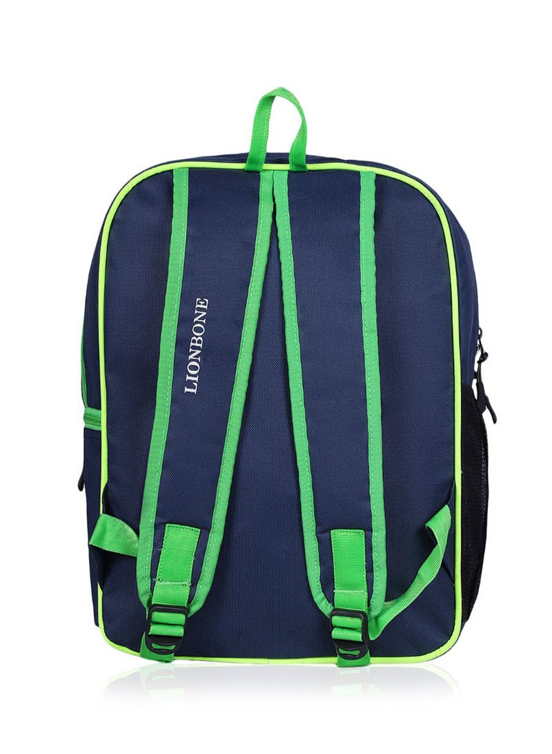 LIONBONE Combo of Animal Printed Polyester Kids Backpack with zip closure Ideal for 6-8 years age group, Plastic Sipper And Polyester Pouch Navy/Red/Green  - Image 2