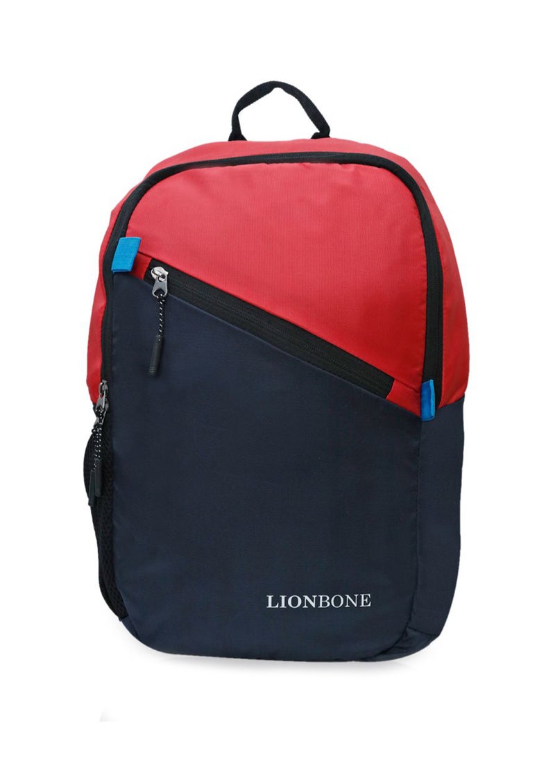 22L Water Resistant Unisex Polyester Laptop Backpack with Zip closure compatible with 13' Laptop Red/Navy - v1647412584/N49566442A_1