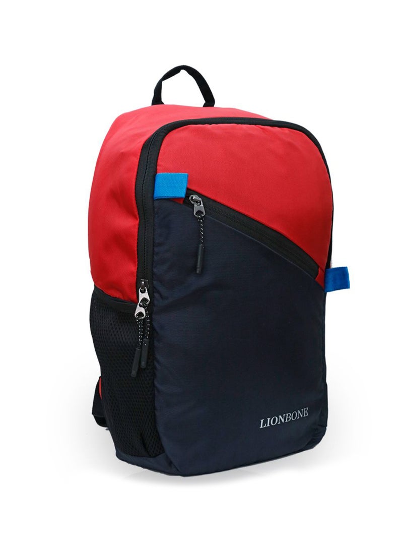 22L Water Resistant Unisex Polyester Laptop Backpack with Zip closure compatible with 13' Laptop Red/Navy - v1647412584/N49566442A_3