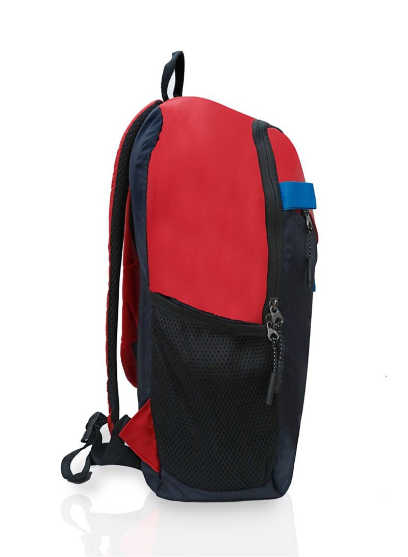 22L Water Resistant Unisex Polyester Laptop Backpack with Zip closure compatible with 13' Laptop Red/Navy - v1647412584/N49566442A_4