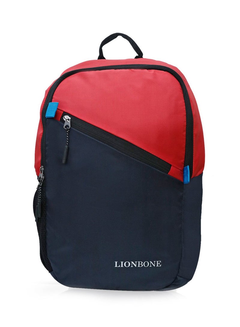 22L Water Resistant Unisex Polyester Laptop Backpack with Zip closure compatible with 13' Laptop Red/Navy - v1647412585/N49566442A_5