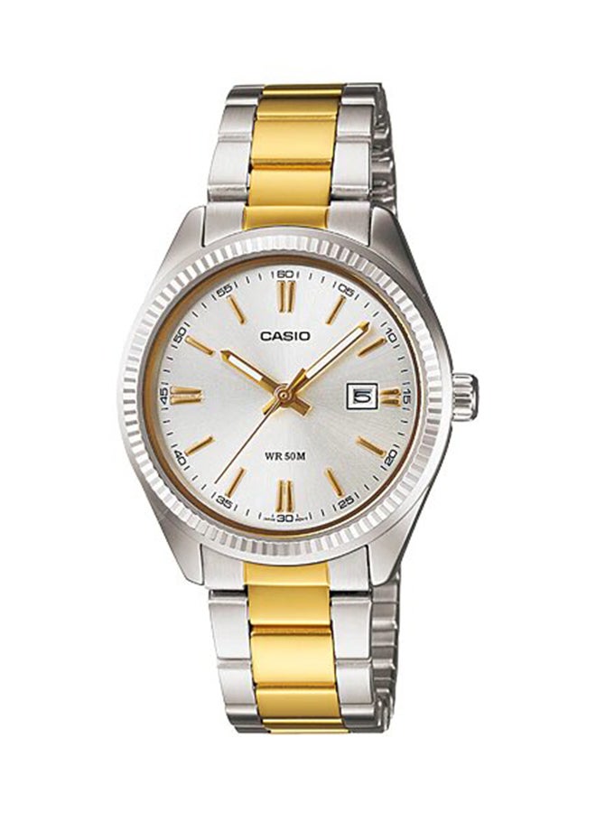 CASIO Women's Stainless Steel Analog Quartz Watch LTP-1302SG-7AVDF - 30 mm - Silver/Gold - Image 1