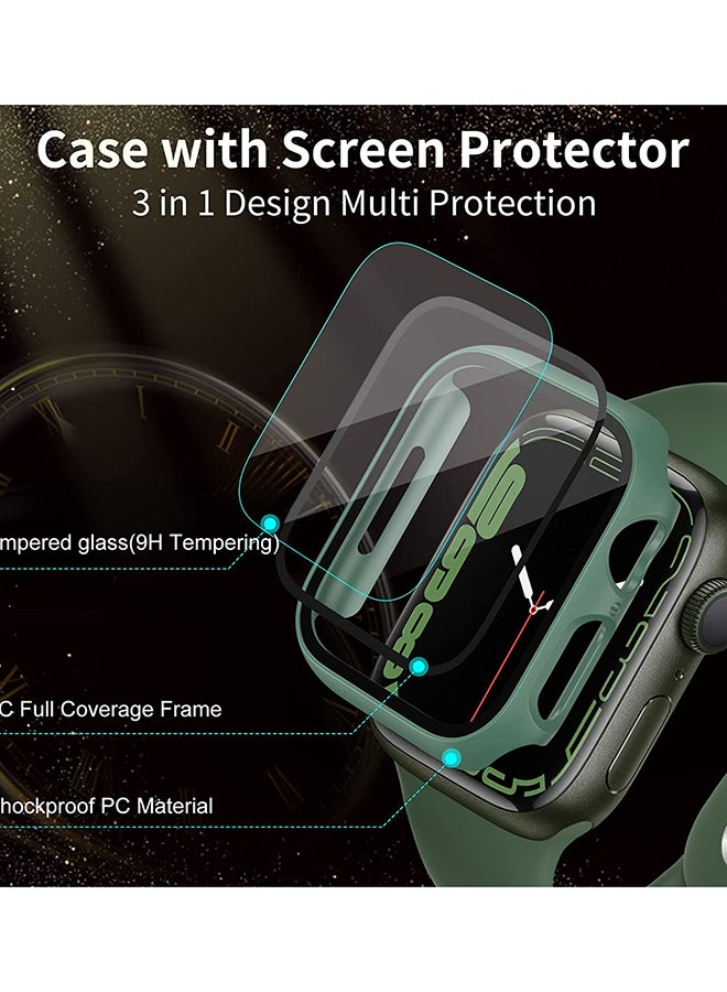 Techshare - Protective Case With Screen Protector For Apple Watch 41mm Green - Image 1