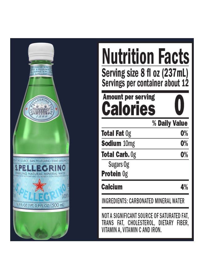 Natural Mineral Sparkling Water Pet 500ml Pack of 6