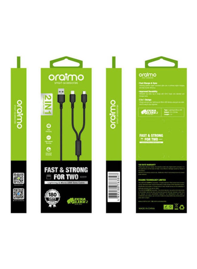 Oraimo 3 In 1 Usb Data Cable Black