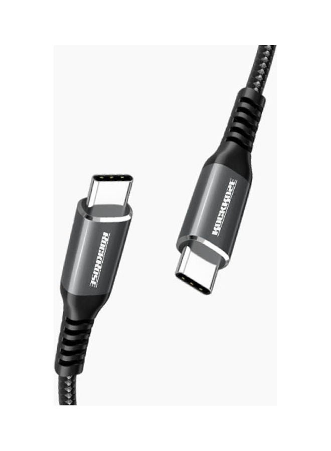 روكروز 3A 60W Max 2M Type-C To Type-C Cable Midnight Blue-Black  - Image 3