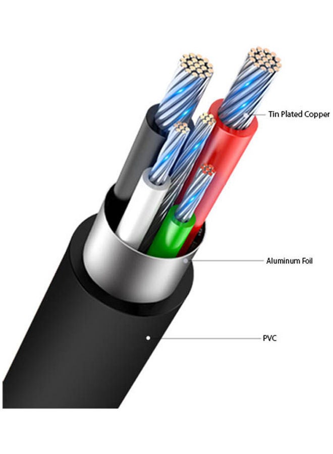 ROCKROSE - 2.4A 30CM Lightning Cable Black - Image 1