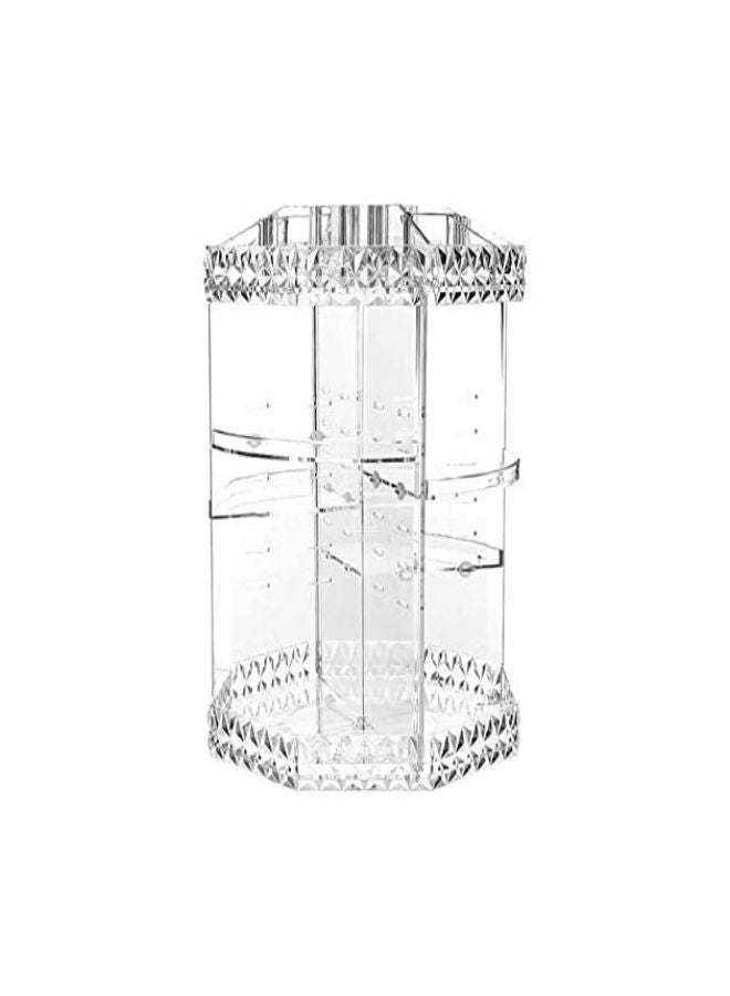 360 Degree Octagon Shaped Rotating Cosmetic Organizer Clear