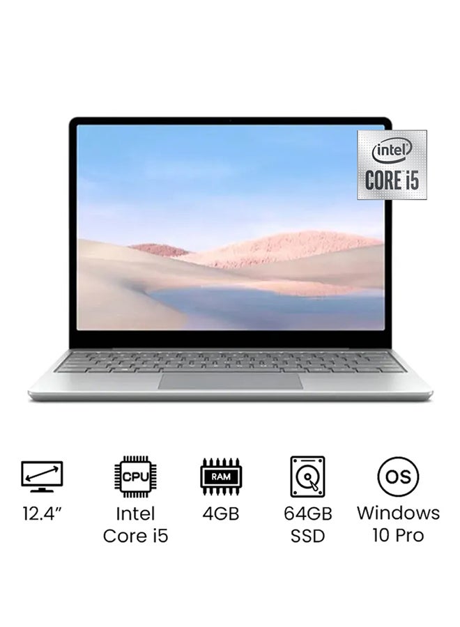 Microsoft - Surface Laptop Go With 12.4-Inch PixelSense Display, 10th Gen Core i5 1035G1 Processor/4GB RAM/64GB eMMC/Intel UHD Graphics/Windows 10 Pro english Platinum - Image 1