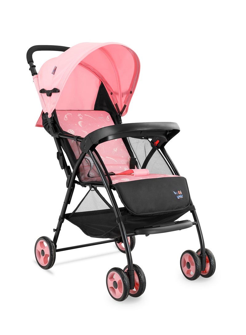 Lightweight Baby Stroller Compact And Easy One - Hand Fold With Adjustable Leg Rest And Top Tray Ideal For Newborn Baby To 3 Years Pink - v1647428042/N52082631A_4