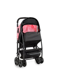Bebi Lightweight Baby Stroller Compact And Easy One - Hand Fold With Adjustable Leg Rest And Top Tray Ideal For Newborn Baby To 3 Years Ligh Pink /grey  - Image 2