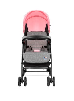 Bebi Lightweight Baby Stroller Compact And Easy One - Hand Fold With Adjustable Leg Rest And Top Tray Ideal For Newborn Baby To 3 Years Ligh Pink /grey  - Image 4