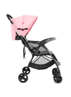 Bebi Lightweight Baby Stroller Compact And Easy One - Hand Fold With Adjustable Leg Rest And Top Tray Ideal For Newborn Baby To 3 Years Ligh Pink /grey  - Image 5