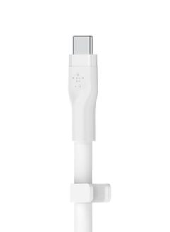 belkin BoostCharge Flex Silicone USB Type C to Lightning Cable (3M/10ft), MFi Certified 20W Fast Charging PD Power Delivery for iPhone 14/14 Plus, 13, 12, Pro, Max, Mini, SE, iPad and More White  - Image 2