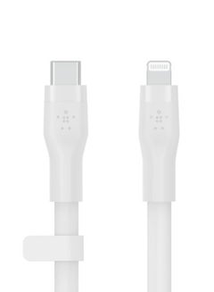 belkin BoostCharge Flex Silicone USB Type C to Lightning Cable (3M/10ft), MFi Certified 20W Fast Charging PD Power Delivery for iPhone 14/14 Plus, 13, 12, Pro, Max, Mini, SE, iPad and More White  - Image 3