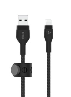 belkin BoostCharge Pro Flex Braided USB Type A To Lightning Cable (3M/10Ft), MFI Certified iPhone Cable 20W Fast Charging Power Delivery For iPhone 14/14 Plus, 13, 12, Pro, Max, Mini, Se, iPad And More black  - Image 2