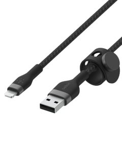belkin BoostCharge Pro Flex Braided USB Type A To Lightning Cable (3M/10Ft), MFI Certified iPhone Cable 20W Fast Charging Power Delivery For iPhone 14/14 Plus, 13, 12, Pro, Max, Mini, Se, iPad And More black  - Image 3