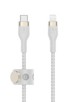 belkin BoostCharge Pro Flex Braided USB Type C to Lightning Cable (1M/3.3FT), MFi Certified 20W Fast Charging PD Power Delivery for iPhone 14/14 Plus, 13, 12, Pro, Max, Mini, SE, iPad and More White  - Image 2