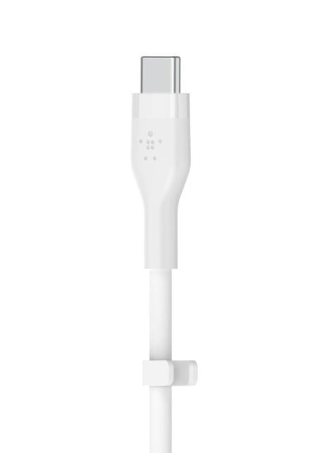 belkin - BoostCharge Pro Flex Silicone USB C To Lightning Cable, MFI Certified iPhone Cable 20W Fast Charging Power Delivery For iPhone 15, 14, 13, 12, Pro, Plus, Pro Max, Mini, iPad And More - (1M) White - Image 1