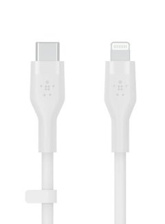 belkin BoostCharge Pro Flex Silicone USB C To Lightning Cable, MFI Certified iPhone Cable 20W Fast Charging Power Delivery For iPhone 15, 14, 13, 12, Pro, Plus, Pro Max, Mini, iPad And More - (1M) White  - Image 3