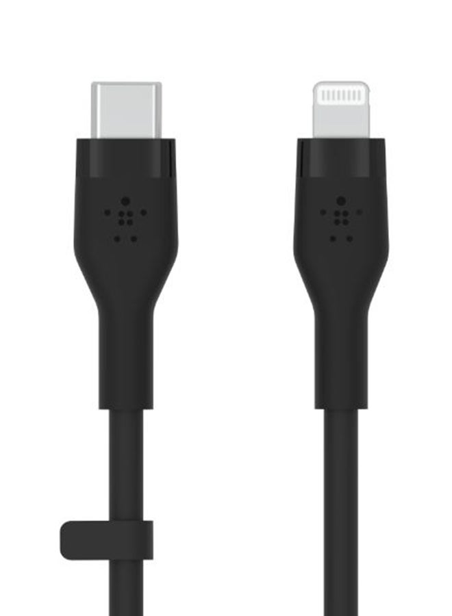 belkin - BoostCharge Pro Flex Silicone USB C To Lightning Cable, MFI Certified iPhone Cable 20W Fast Charging Power Delivery For iPhone 15, 14, 13, 12, Pro, Plus, Pro Max, Mini, iPad And More - (1M) Black - Image 1
