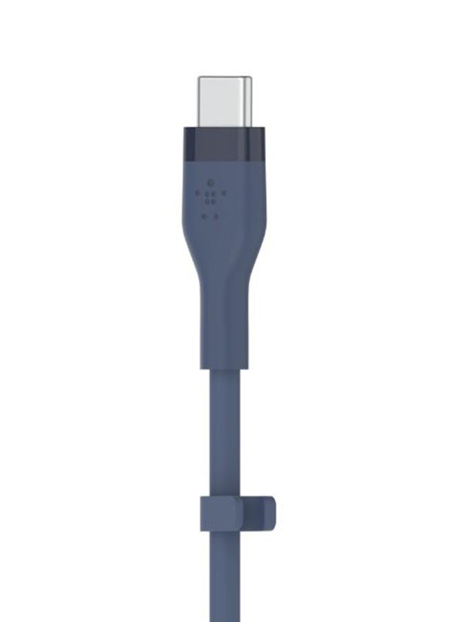 belkin - BoostCharge Pro Flex Silicone USB C To Lightning Cable, MFI Certified iPhone Cable 20W Fast Charging Power Delivery For iPhone 15, 14, 13, 12, Pro, Plus, Pro Max, Mini, iPad And More - (1M) Blue - Image 1