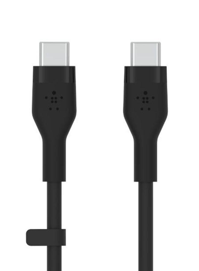 BoostCharge Flex silicone USB C charger cable USB IF certified USB C Cable To USB C Type Cable chargIng cable For iPhone 15 Samsung Galaxy S24 S23 iPad MacBook Note Pixel & more   1m black Black - v1647429460/N52881980A_3