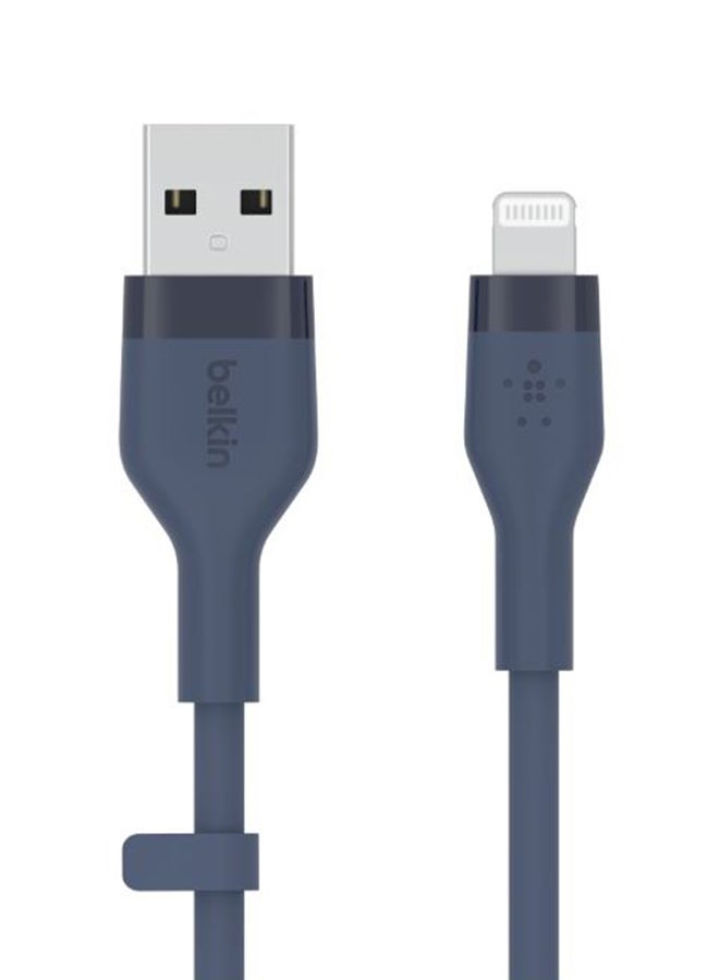 belkin BoostCharge Flex Silicone USB Type A To Lightning Cable (1M/3.3Ft), MFI Certified iPhone Charger Cable, Apple Cable For iPhone 15, 14, 13, 12, Plus, Pro, Max, Mini, Se, iPad And More Blue  - Image 3