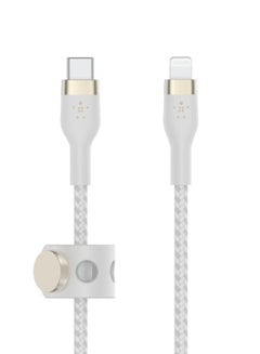 كابل بوست شارشينج فائق المرونة مضفر USB Type C إلى لايتنينج بطول 3 متر/10 أقدام معتمد من MFi للشحن السريع بقدرة 20 وات وتقنية PD لأجهزة آيفون 14 و14 بلس و13 و12 وبرو وماكس وميني وSE وآي باد وغيرهم لون أبيض - v1647429461/N52881984A_2