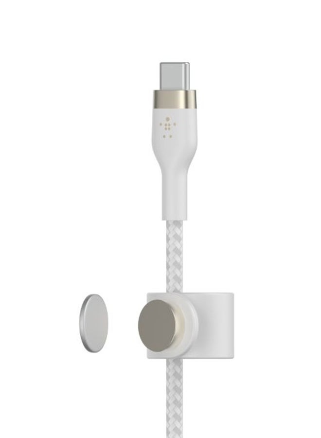 belkin - BoostCharge Pro Flex Braided USB Type C To Lightning Cable (3M/10Ft), MFI Certified iPhone Cable 20W Fast Charging Power Delivery For iPhone 14/14 Plus, 13, 12, Pro, Max, Mini, Se, iPad And More White - Image 1