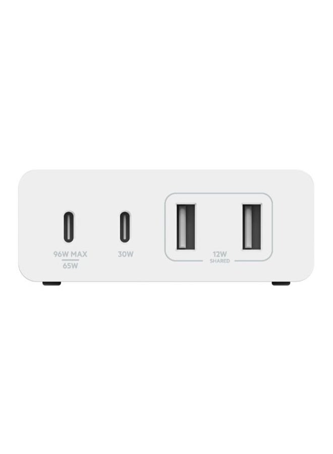 belkin - 108W GaN USB Charging Station for Multiple Devices, 2 USB Type C and 2 USB A Fast Desktop Charger Dock Hub for MacBook, Pro, Air, iPhone, Pro, Max, Mini, iPad Pro, Air, Galaxy and More White - Image 1
