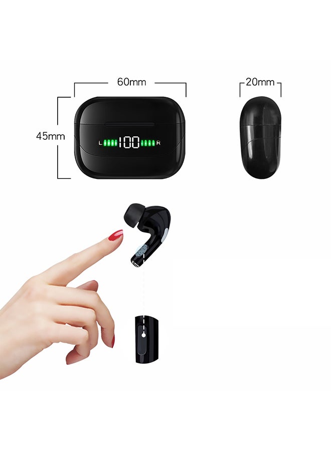 MARGOUN - Pro 300 Wireless Earphones TWS Hi-Fi Earbuds with Digital Display and Charging Case Smart Touch Headset for iOS and Android Black - Image 1