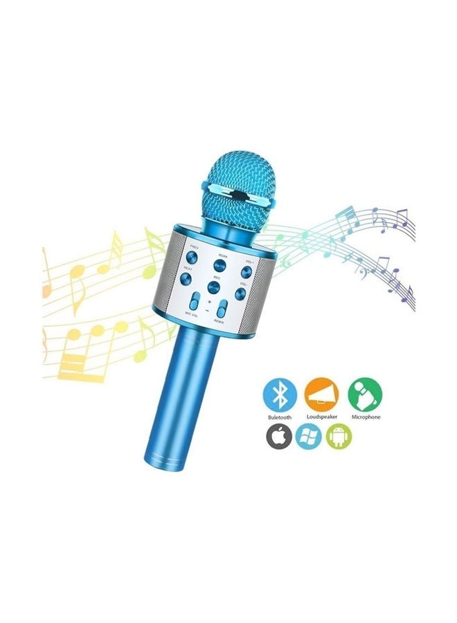Bluetooth Karaoke Microphone WS-858 Blue/Gold  - Image 1